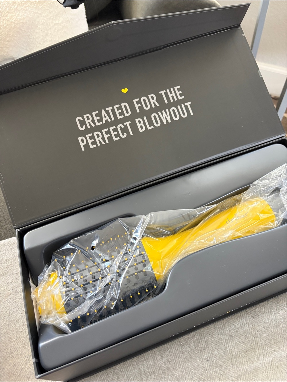 Drybar The Double Shot Blow-Dryer Brush Yellow and Black Paddle Brush